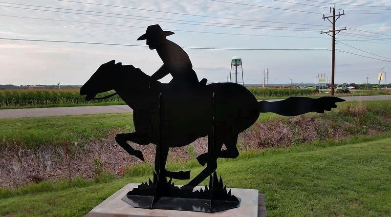 Pony Express Rider Silhouette (<i>located near marker; facing Road 80 West</i>) image. Click for full size.