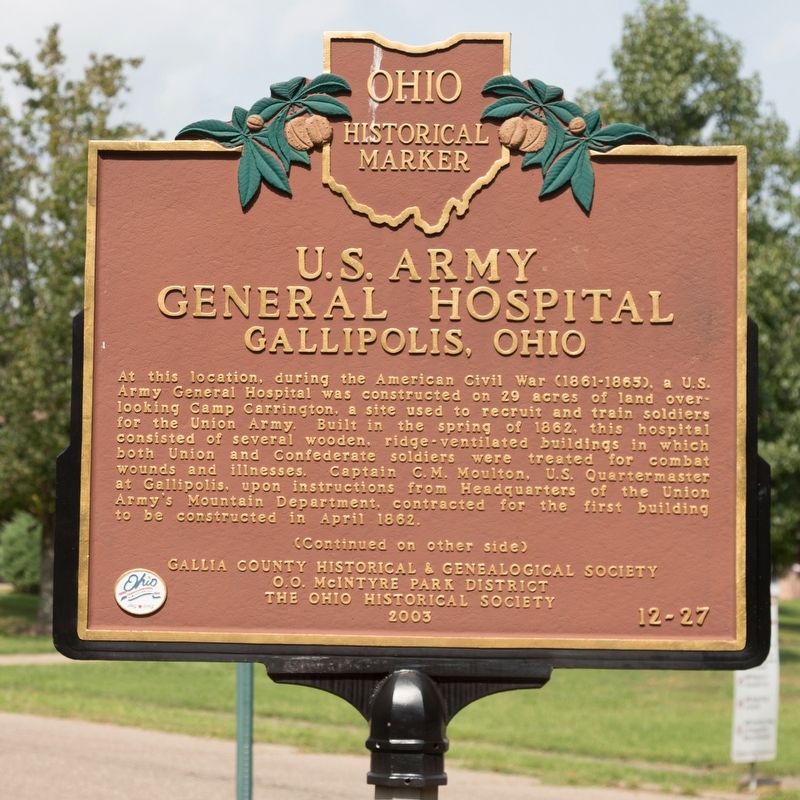 U.S. Army General Hospital Marker, Side One image. Click for full size.