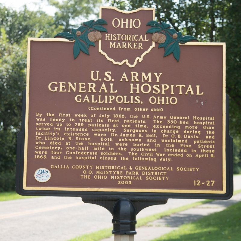 U.S. Army General Hospital Marker, Side Two image. Click for full size.