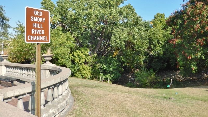 Smoky Hill River Channel Sign (<i>located beside bridge, near marker</i>) image. Click for full size.