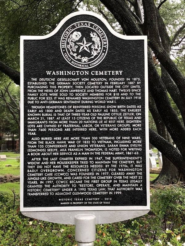 Washington Cemetery Marker image. Click for full size.