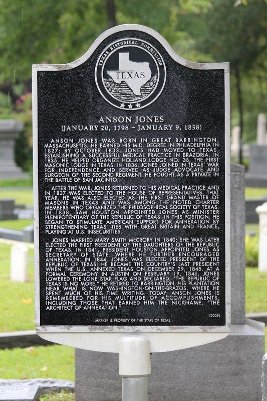 Anson Jones Marker image. Click for full size.