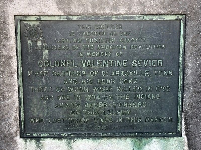 In Memory of Colonel Valentine Sevier Marker image. Click for full size.