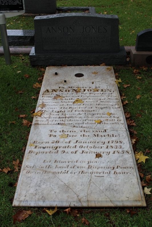 Anson Jones Grave Marker image. Click for full size.