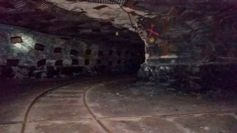 Curve inside mine tunnel. Click for full size. Curve inside mine tunnel image. Click for full size.