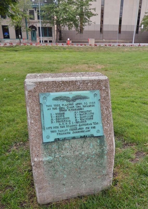 Spanish American War Tree Memorial (<i>tall view; tree is missing</i>) image. Click for full size.