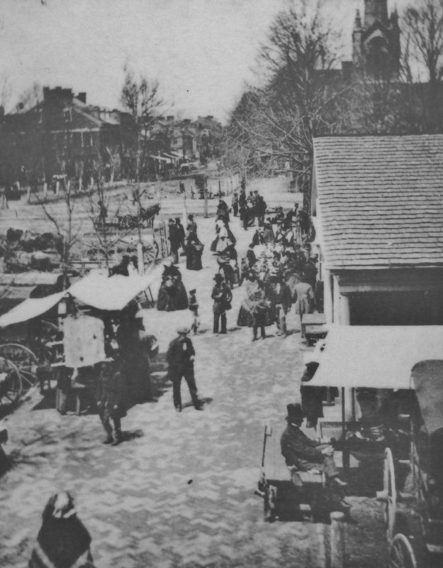 Marker detail: Market day on the Public Square in Carlisle, c. 1862 image. Click for full size.