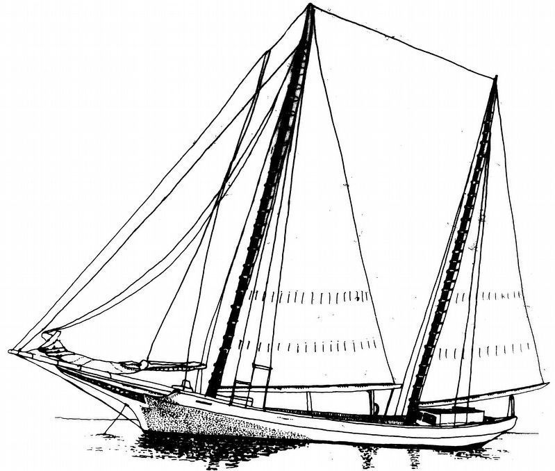 The Bugeye: final stage in the development of the native log canoe. image. Click for full size.