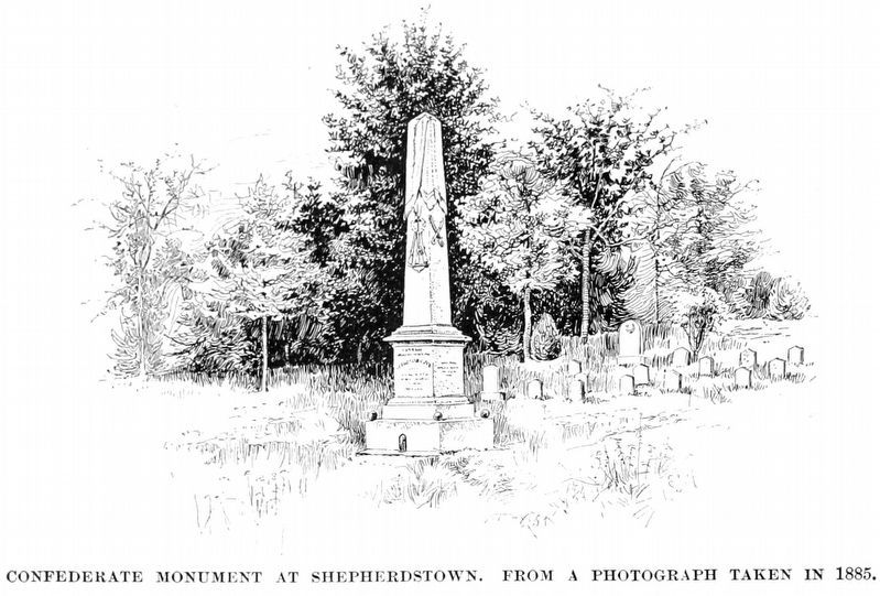 Confederate Monument at Shephardstown<br>from a photograph taken in 1885 image. Click for full size.