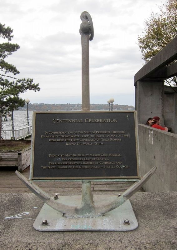 The Visit of President Theodore Roosevelt’s “Great White Fleet” Marker. Click for full size. The Visit of President Theodore Roosevelt’s “Great White Fleet” Marker image. Click for full size.