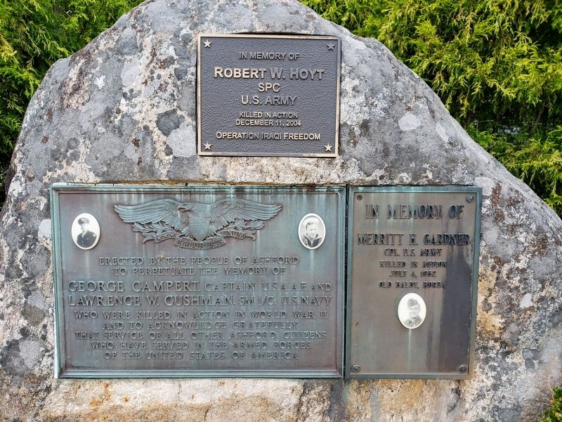 Ashford Veterans Memorial Marker. Click for full size. Ashford Veterans Memorial Marker image. Click for full size.