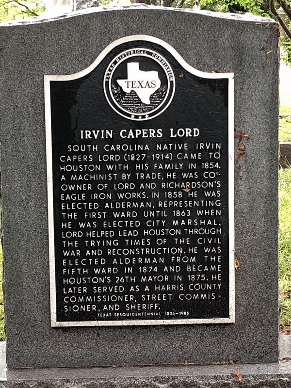 Irvin Capers Lord Marker image. Click for full size.