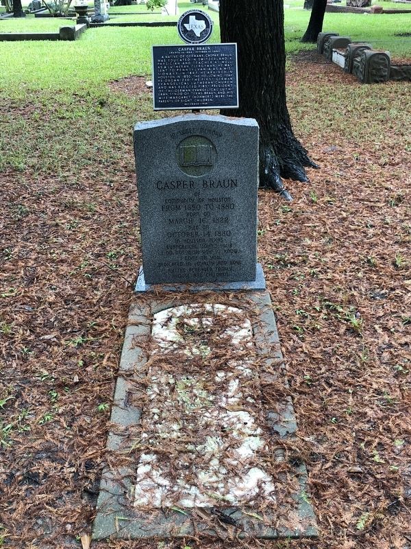 Caspar Braun Grave Marker. Click for full size. Caspar Braun Grave Marker image. Click for full size.