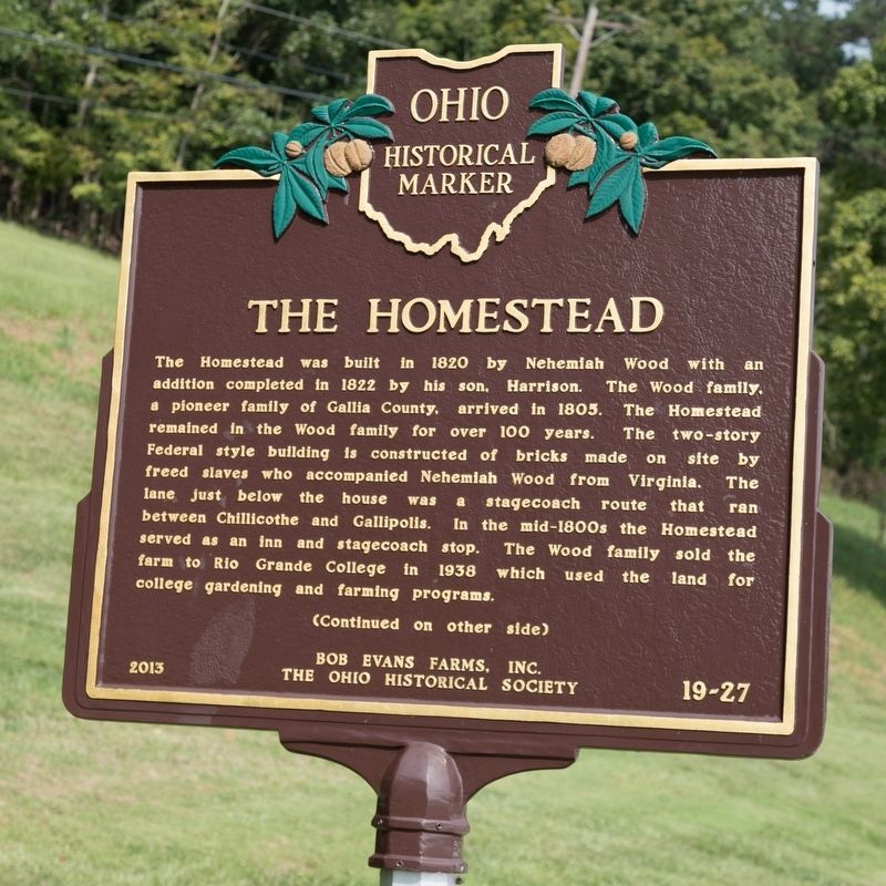 The Homestead Marker, Side One image. Click for full size.