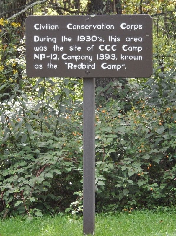 Civilian Conservation Corps Marker (<i>tall view</i>) image. Click for full size.