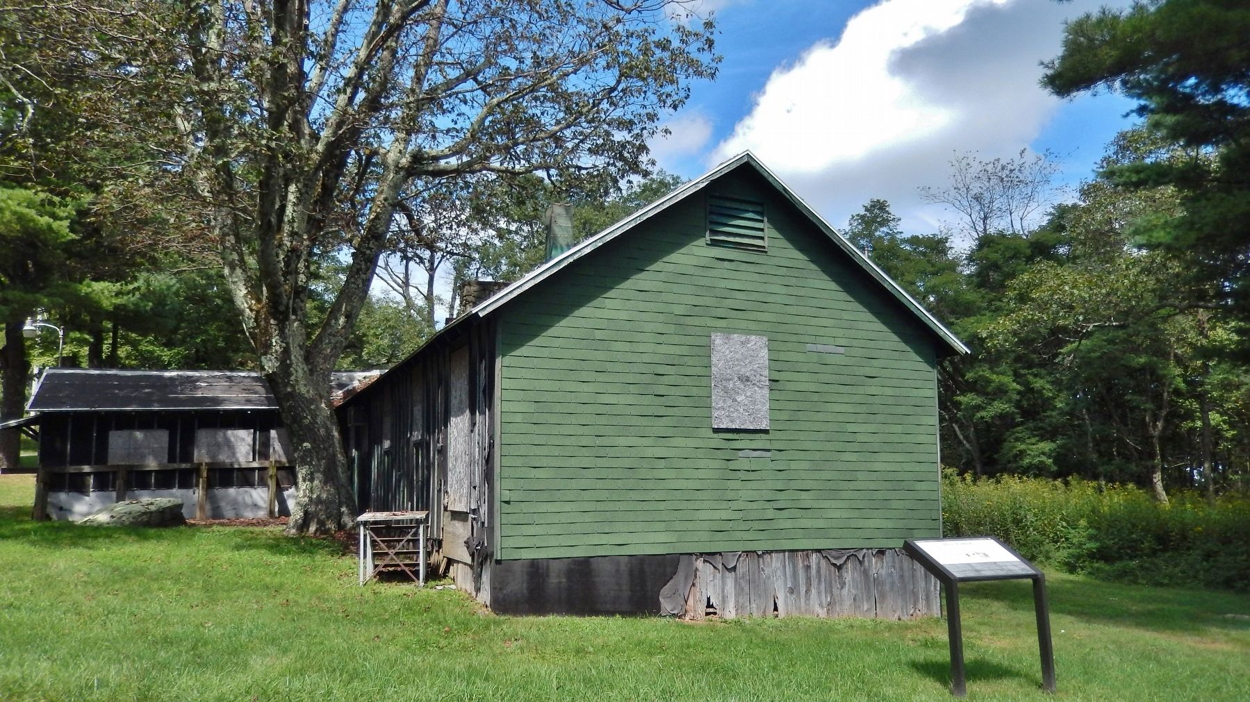 Help Wanted! Marker (<i>wide view; Piney River Technical Building in background</i>). Click for full size. Help Wanted! Marker (<i>wide view; Piney River Technical Building in background</i>) image. Click for full size.
