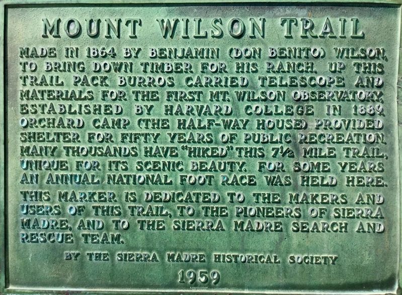 Mount Wilson Trail Marker image. Click for full size.