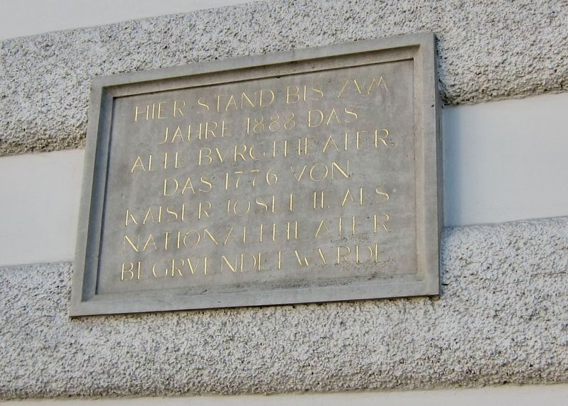 Das alte Burgtheater / The Old Court Theater Marker image. Click for full size.