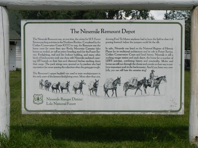 The Ninemile Remount Depot Marker image. Click for full size.