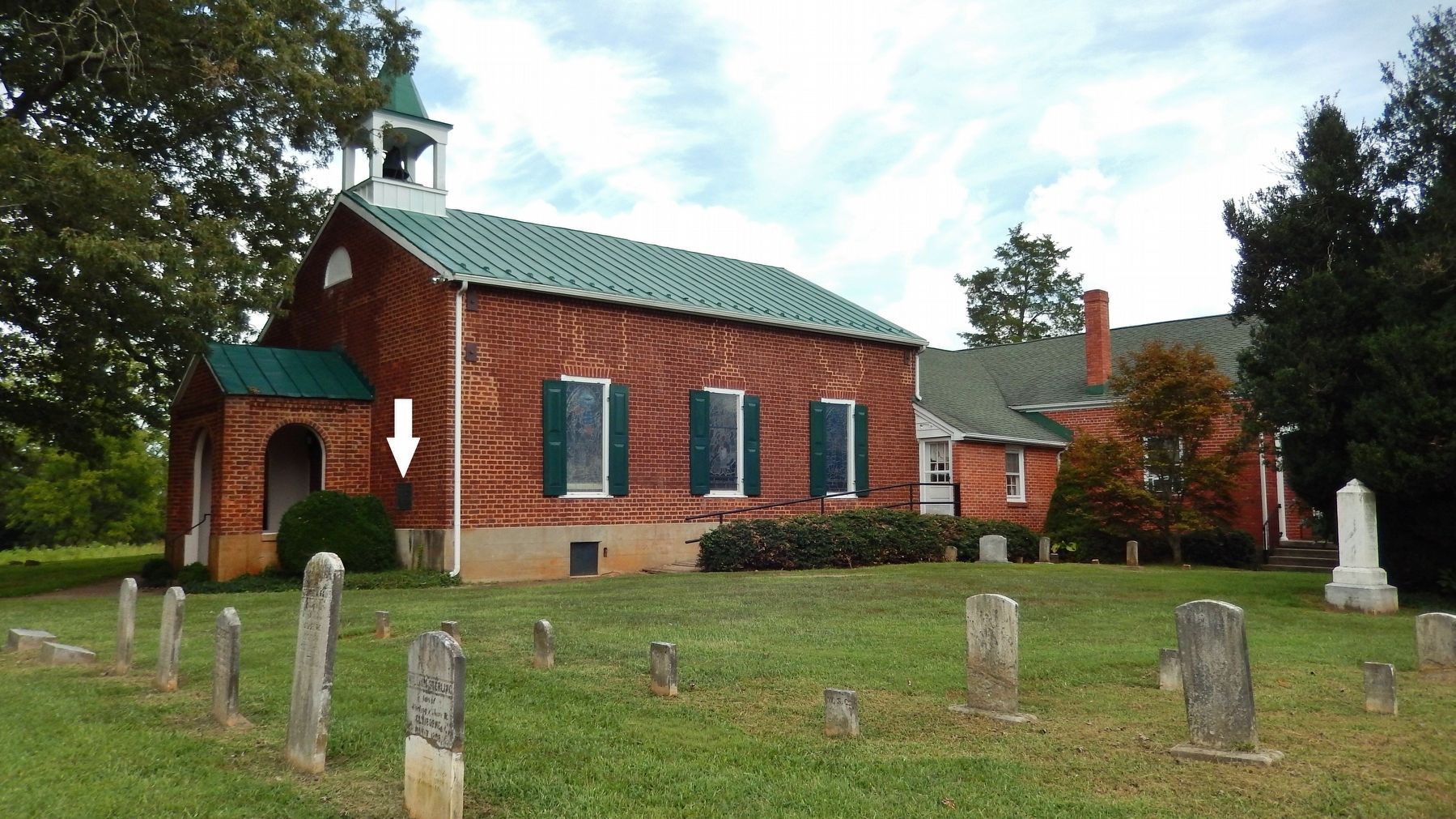 St. Mark's Episcopal Church (<i>south side view; marker visible near front corner</i>). Click for full size. St. Mark's Episcopal Church (<i>south side view; marker visible near front corner</i>) image. Click for full size.