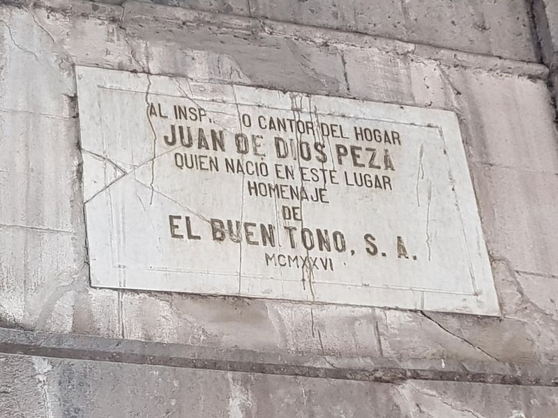 Juan de Dios Peza Marker. Click for full size. Juan de Dios Peza Marker image. Click for full size.