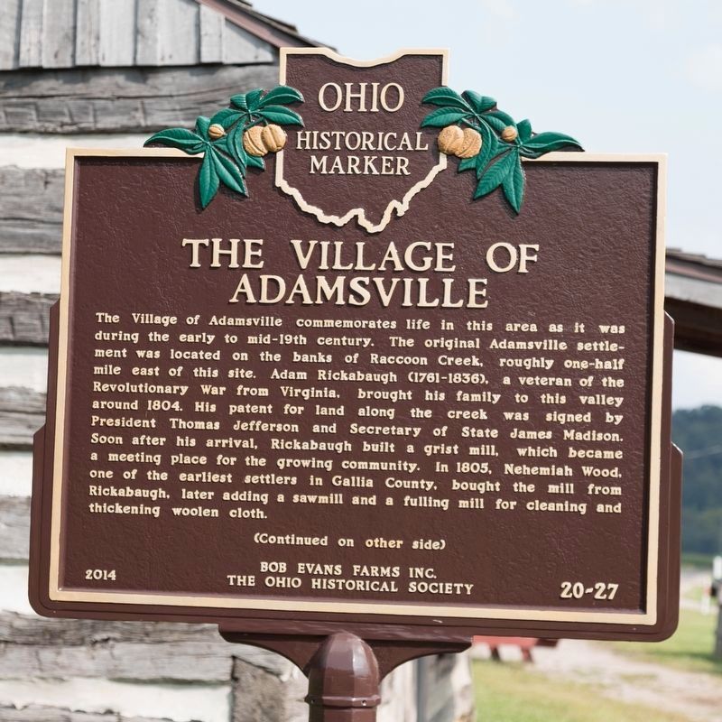 The Village of Adamsville Marker, side one image. Click for full size.