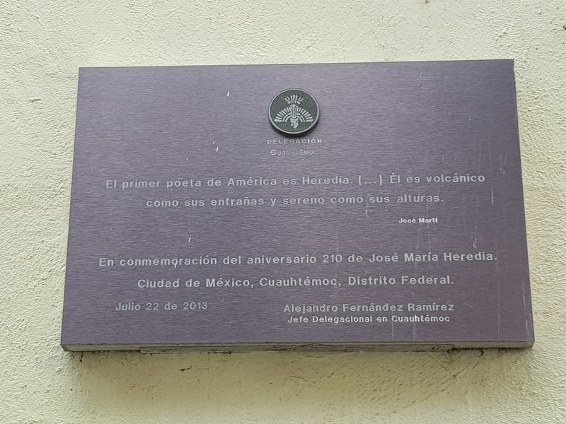 José María Heredia Marker. Click for full size. José María Heredia Marker image. Click for full size.
