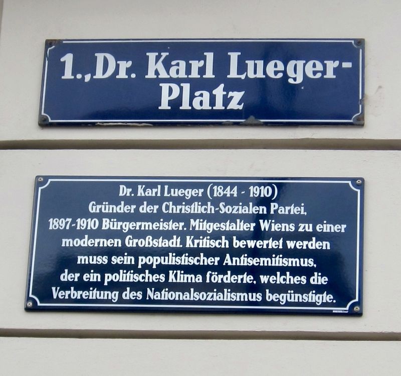 Dr. Karl Lueger Marker. Click for full size. Dr. Karl Lueger Marker image. Click for full size.
