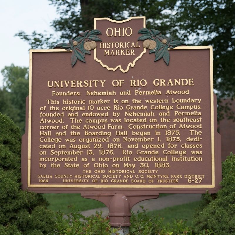 University of Rio Grande Marker image. Click for full size.