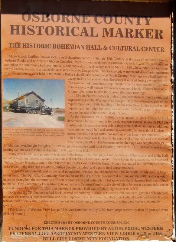 The Historic Bohemian Hall & Cultural Center Marker image. Click for full size.