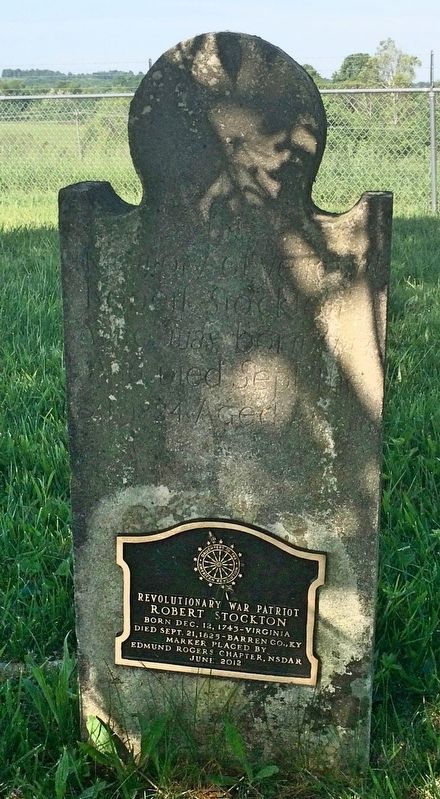 Revolutionary War Plaque mounted on grave marker. image. Click for full size.