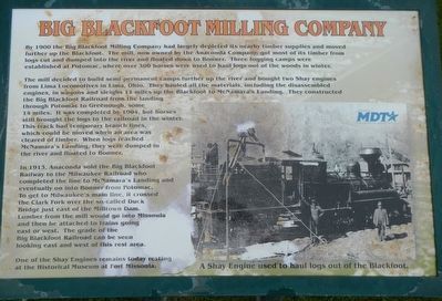 Big Blackfoot Milling Company Marker image. Click for full size.