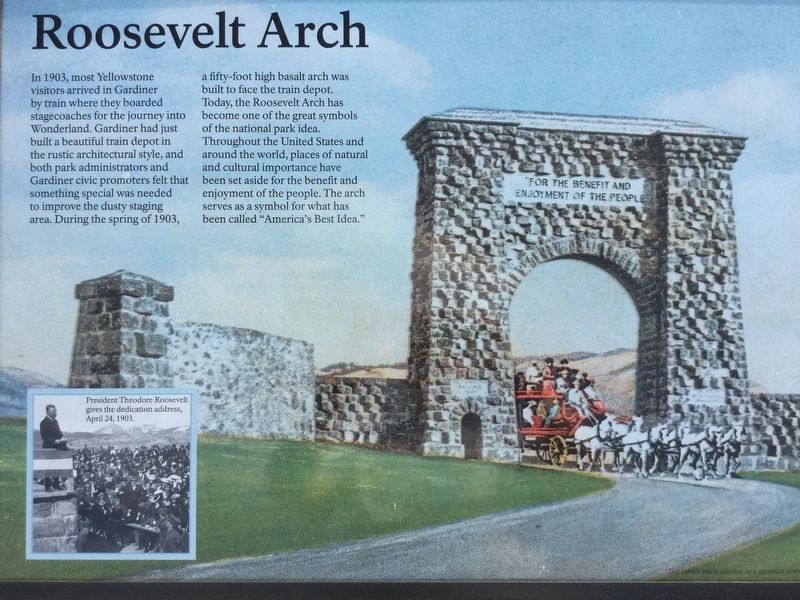 Roosevelt Arch Marker image. Click for full size.