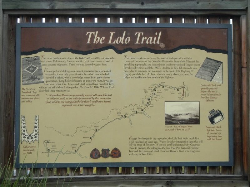 The Lolo Trail Marker image. Click for full size.