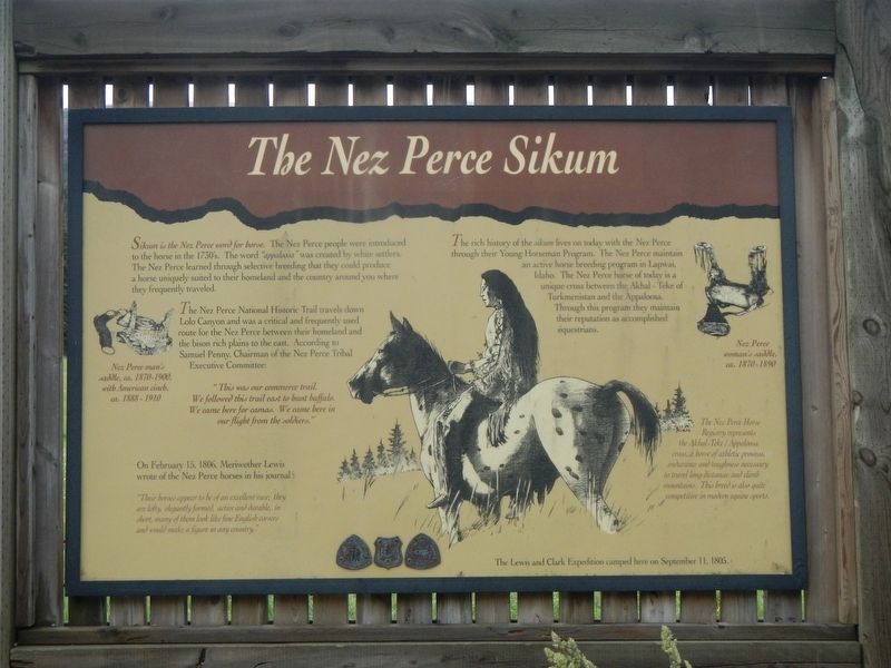 The Nez Perce Sikum Marker image. Click for full size.