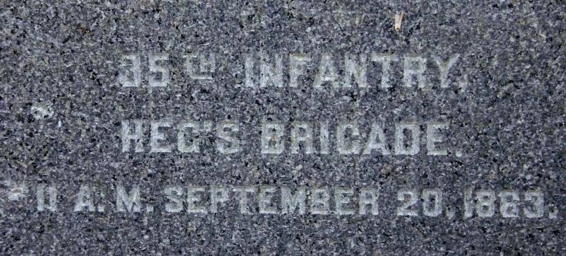 35th Illinois Infantry Marker. Click for full size. 35th Illinois Infantry Marker image. Click for full size.
