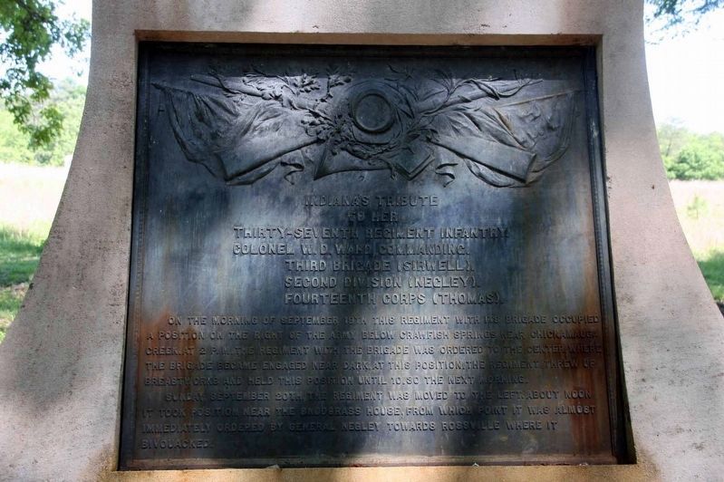 37th Indiana Infantry Monument (back). Click for full size. 37th Indiana Infantry Monument (back) image. Click for full size.