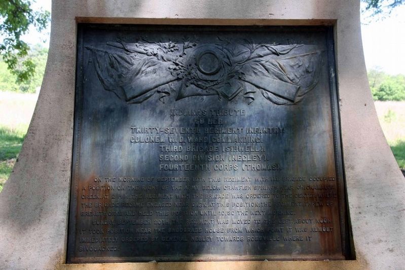 37th Indiana Infantry Monument (back) image. Click for full size.