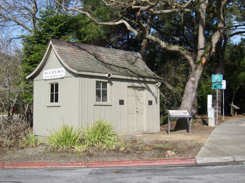 The deLaveaga Station Marker - wide view. Click for full size. The deLaveaga Station Marker - wide view image. Click for full size.