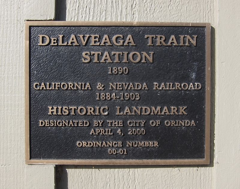 The deLaveaga Station Historic Landmark Plaque image. Click for full size.