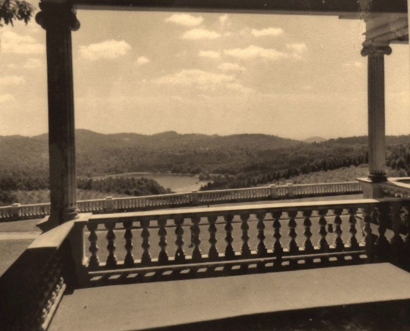 Marker detail: View of Bass Lake from porch of Flat Top Manor. Click for full size. Marker detail: View of Bass Lake from porch of Flat Top Manor image. Click for full size.