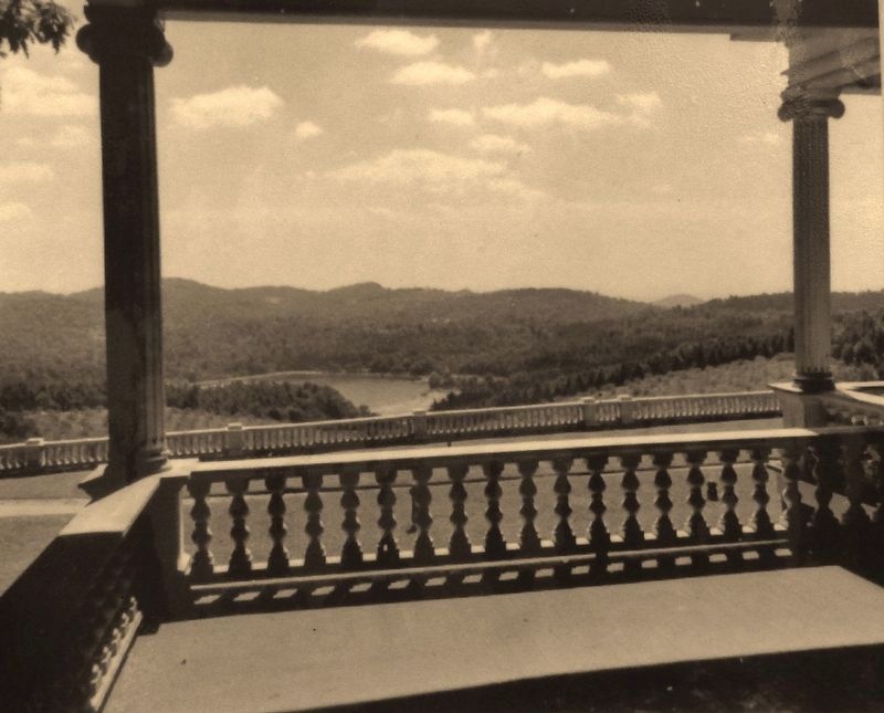 Marker detail: View of Bass Lake from porch of Flat Top Manor image. Click for full size.