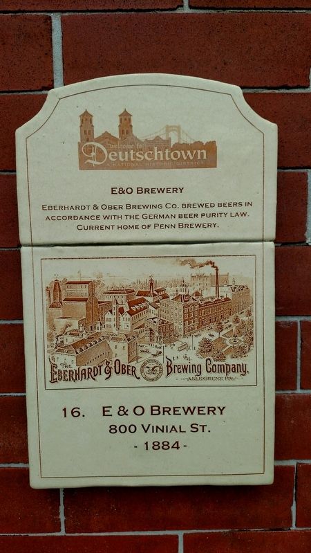 E & O Brewery Marker. Click for full size. E & O Brewery Marker image. Click for full size.