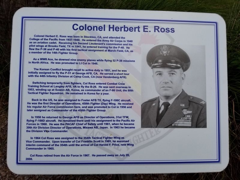 Colonel Herbert E. Ross Marker image. Click for full size.