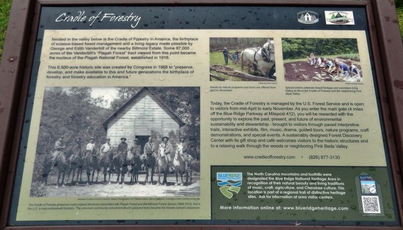 Cradle of Forestry Marker. Click for full size. Cradle of Forestry Marker image. Click for full size.