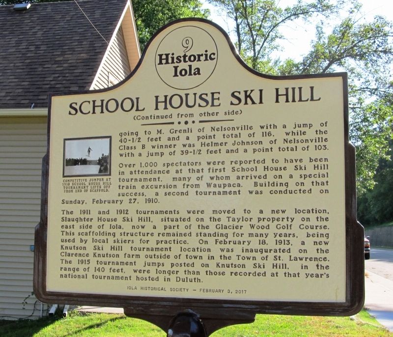School House Ski Hill Marker image. Click for full size.