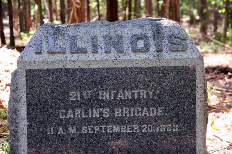 21st Illinois Infantry Marker. Click for full size. 21st Illinois Infantry Marker image. Click for full size.