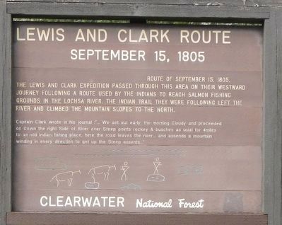 Lewis and Clark Route Marker. Click for full size. Lewis and Clark Route Marker image. Click for full size.