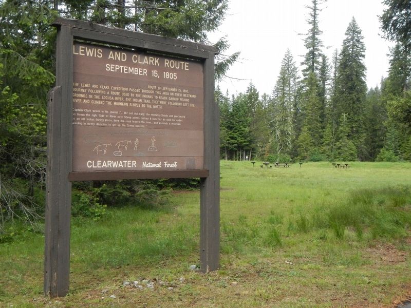 Lewis and Clark Route Marker. Click for full size. Lewis and Clark Route Marker image. Click for full size.