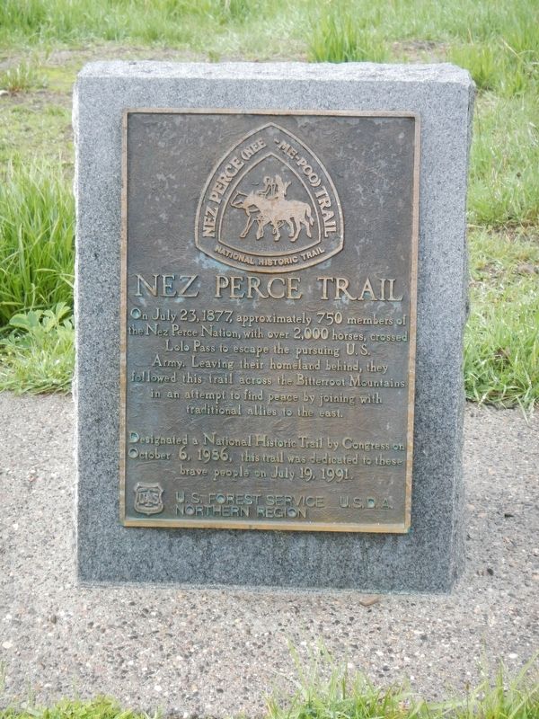 Nez Perce Trail Marker. Click for full size. Nez Perce Trail Marker image. Click for full size.
